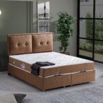 Setay Vectra İkili Set Çift Kişilik Baza Başlık - Kahverengi