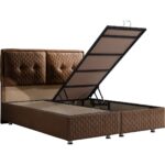 Setay Vectra İkili Set Çift Kişilik Baza Başlık - Kahverengi - Görsel 2