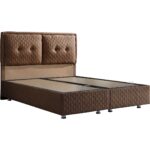 Setay Vectra İkili Set Çift Kişilik Baza Başlık - Kahverengi - Görsel 3