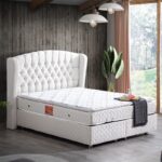 Setay Nice İkili Set Çift Kişilik Baza Başlık - Krem