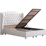 Setay Nice İkili Set Çift Kişilik Baza Başlık - Krem - Görsel 2