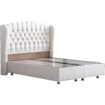 Setay Nice İkili Set Çift Kişilik Baza Başlık - Krem - Görsel 3