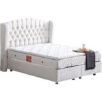 Setay Nice İkili Set Çift Kişilik Baza Başlık - Krem - Görsel 4