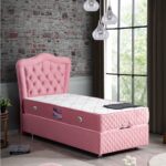 Setay Camelli İkili Set Tek Kişilik Baza Başlık - Pembe