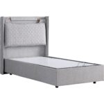 Setay Zagreb İkili Set Tek Kişilik Baza Başlık - Açık Gri - Görsel 3