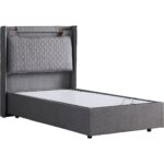 Setay Zagreb İkili Set Tek Kişilik Baza Başlık - Gri - Görsel 3