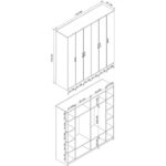 Bofigo 6 Kapaklı 16 Raflı Gardırop Elbise Dolabı 6 Kapaklı Gardırop Beyaz - Görsel 3