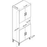 ESMOPA MOBİLYA Çok Amaçlı Fırın, Kiler, Banyo, Balkon Dolap Büyük Boy Fırın Kabini - Görsel 4