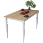 Rani JA104 Mutfak Masası Yemek Masası Sepet Ceviz - Beyaz - Görsel 5