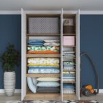 Rani BA104 Yüklük 6 Kapaklı 10 Raflı Yatak Yorgan Yastık Saklama Dolabı Sepet Ceviz - Beyaz