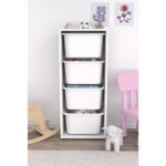 Pratico 4 Büyük Beyaz Sepetli Oyuncak Dolabı