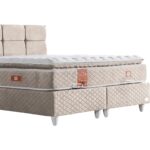 Setay Gümüş Çift Kişilik Baza Başlık Real Pedli Yatak Seti - Krem - Görsel 5