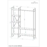 Mobitopya B.d Nilamu Elbise Dolabı / Metal Aksamlı / Antrasit Gri / Açık Dolap / Organizer / Askılık - Görsel 3