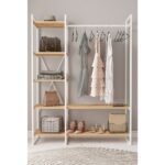 Mobitopya B.d Nilamu Elbise Dolabı / Metal Aksamlı / Atlantik Çam/ Açık Dolap / Organizer / Askılık