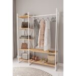 Mobitopya B.d Nilamu Elbise Dolabı / Metal Aksamlı / Atlantik Çam/ Açık Dolap / Organizer / Askılık - Görsel 2