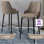 Canisa Concept Tera Serisi, Mutfak Bar Sandalyesi,  Babyface Kumaş, Siyah Metal Ayak 1 Adet Sandalye