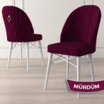 Roz Serisi 80X132 Mdf Açılabilir Beyaz Mutfak Masası Takımı 6 Sandalye Gold Halkalı - Görsel 3