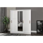 Afili Blanka 3 Kapılı Sürgülü Aynalı Gardrop ( Tamamı Mdflam )