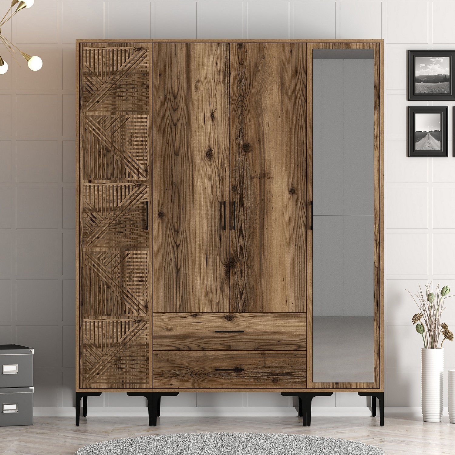 110000413291619-3.jpg Variant Mobilya Kumsal 4 Kapılı (Ptr) Gardrop - Lidya / Lidya - Görsel 1