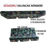 Mor Minder Salıncak Minder Seti Tenteli Yeşil Yaprak Salıncak Minder Seti 2 Kişilik Süngerli Işbir Gri Sünger