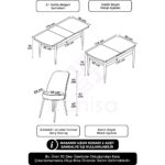 Canisa Concept Via Serisi Açılabilir Mutfak Masa Takımı- Siyah Mermer Desen Masa+6 Adet Sandalye - Görsel 4