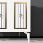 Cantek Dizayn 75 cm Capri Konsol-Çok Amaçlı Dolap Beyaz-Altın - Görsel 3