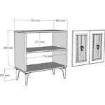 Cantek Dizayn 75 cm Capri Konsol-Çok Amaçlı Dolap Beyaz-Altın - Görsel 5
