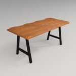 Deryawood Masif Ahşap Atair Sulamalı Yemek Masası 70*100 cm - Görsel 2