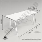 Deryawood Masif Ahşap Atair Sulamalı Yemek Masası 70*100 cm - Görsel 4