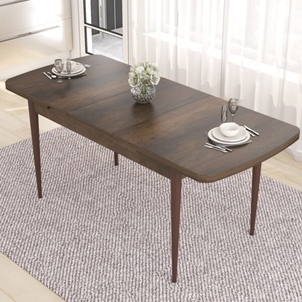 Canisa Concept Eva Serisi 80X132 Açılabilir Mdf  Barok Ahşap Desen Mutfak Masa Takımı ve 4 Sandalye