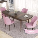 Canisa Concept Eva Serisi 80X132 Açılabilir Mdf  Barok Ahşap Desen Mutfak Masa Takımı ve 4 Sandalye - Görsel 2