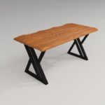 Deryawood Masif Ahşap Pinus Sulamalı Yemek Masası 70x100 cm - Görsel 2