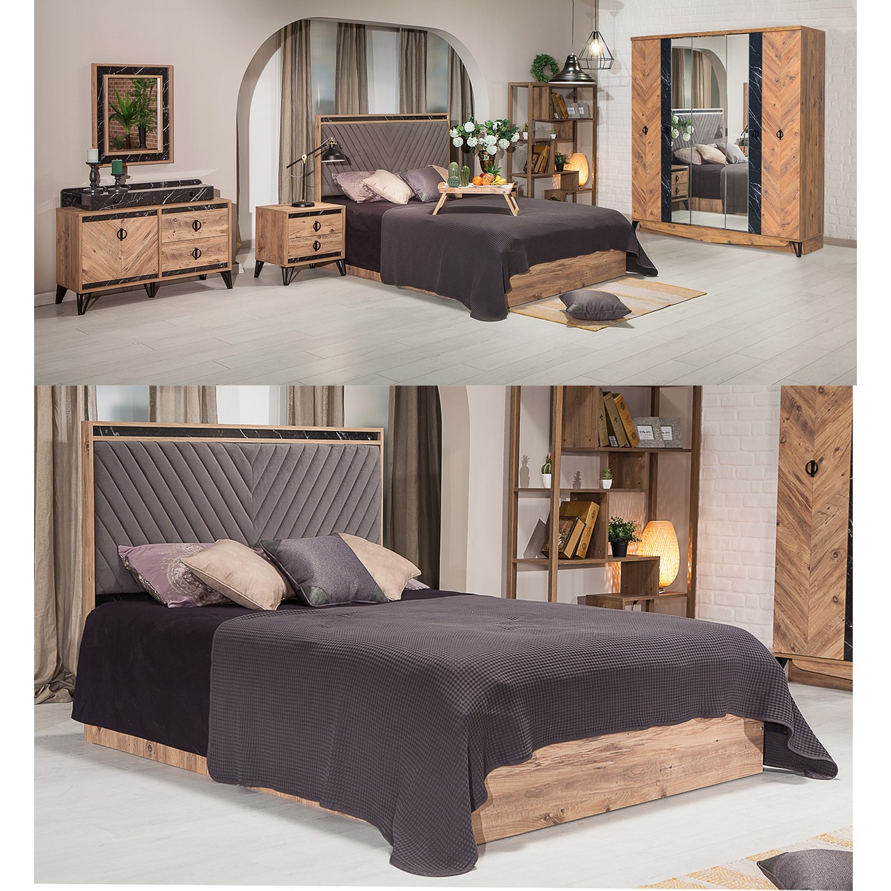 110000427743378.jpg ModaLife Avrupa Yatak Odası Takımı - Görsel 1