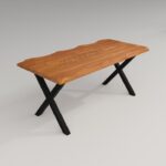 Deryawood Masif Ahşap Picea Sulamalı Yemek Masası 70x100 cm - Görsel 2