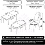 Nef Serisi 70X114 Açılabilir Mdf Mutfak Masa Takımı Beyaz Masa ve 4 Sandalye - Görsel 6