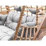 Hier Girne Swing Ahşap Rattan Salıncak Dış Mekan Bahçe Balkon ve Teras Salıncağı Gri - Görsel 5