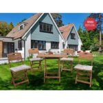 Barış Ahşap Ahşap Katlanır 4 Kişilik Minderli Masa Sandalye Seti Balkon Bahçe Teras Masa Sandalye Seti - Görsel 6