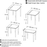 Canisa Concept Anka Serisi 1.sınıf Sehpa Takımı Mdf Beyaz 4'lü Zigon Sehpa Takımı Gürgen Ayaklar - Görsel 4