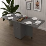 Asra Trend %100 MDFLAM Katlanır Mutfak Yemek Çalışma Masası Asra Trend KM-28 ANTRASİT