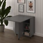 Asra Trend %100 MDFLAM Katlanır Mutfak Yemek Çalışma Masası Asra Trend KM-28 ANTRASİT - Görsel 2