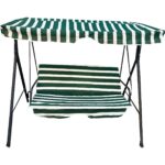 Nelson Süngerli Salıncak Minder Seti Tenteli Bahçe Minderi 2 Kişilik Süngerli Yeşil Beyaz - Görsel 3