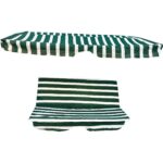 Nelson Süngerli Salıncak Minder Seti Tenteli Bahçe Minderi 2 Kişilik Süngerli Yeşil Beyaz - Görsel 4