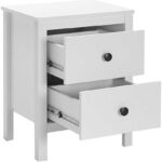 adore mobilya Rustik 2 Çekmeceli Komodin-Mat Beyaz 46X61X39 cm (Gxyxd) - Görsel 3