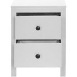 adore mobilya Rustik 2 Çekmeceli Komodin-Mat Beyaz 46X61X39 cm (Gxyxd) - Görsel 5