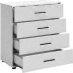 adore mobilya White 4 Çekmeceli Şifonyer - Mat Beyaz 65X78X41 cm (Gxyxd) - Görsel 2