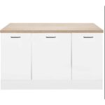 T Designo Devin Mutfak  Alt Modül 140 cm Beyaz - Tezgah Dahil - Görsel 3