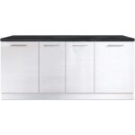 T Designo Emilia  Mutfak  Alt Modül 200 cm Beyaz - Antrasit Tezgah Dahil