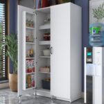 Rani JE103 Çok Amaçlı Dolap Tekerlekli Iki Kapaklı Kiler Erzak Mutfak Dolabı Beyaz