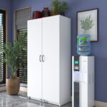 Rani JE103 Çok Amaçlı Dolap Tekerlekli Iki Kapaklı Kiler Erzak Mutfak Dolabı Beyaz - Görsel 3