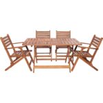 Modermo Ahşap Katlanır Masa (107) + 4 Adet Ahşap Katlanır Koltuk (104)